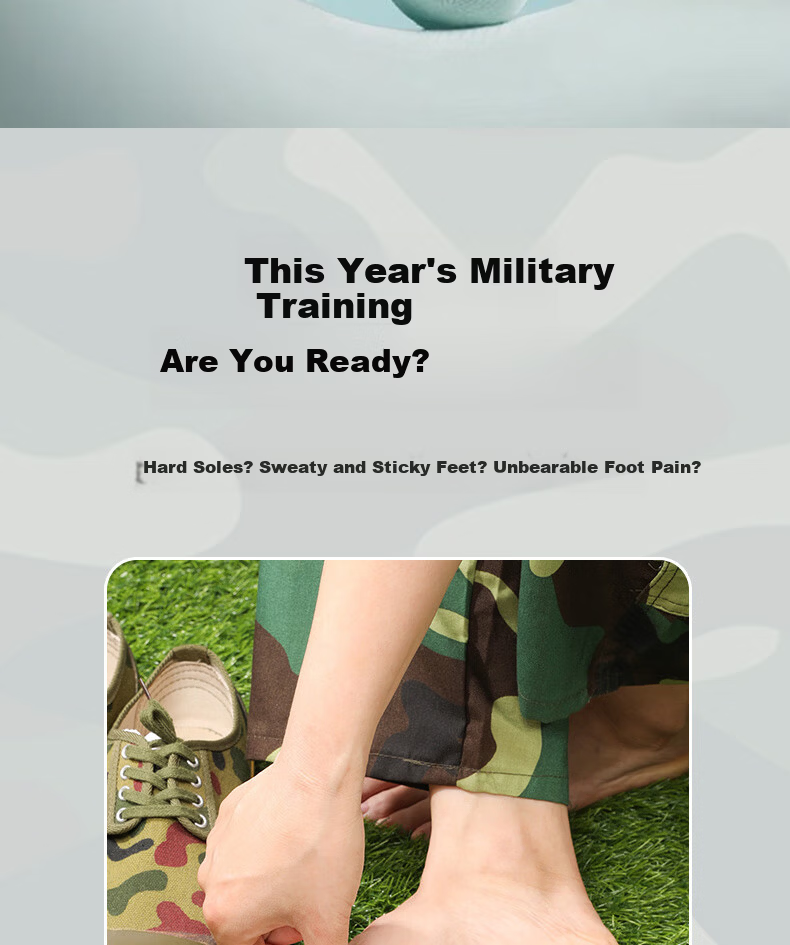 Huabaochi 2 Pairs Military Training Insoles Men Soft Elastic Long-Standing Comfortable 4D Cushioning Soft University Student Sports Shock Absorption Women 3