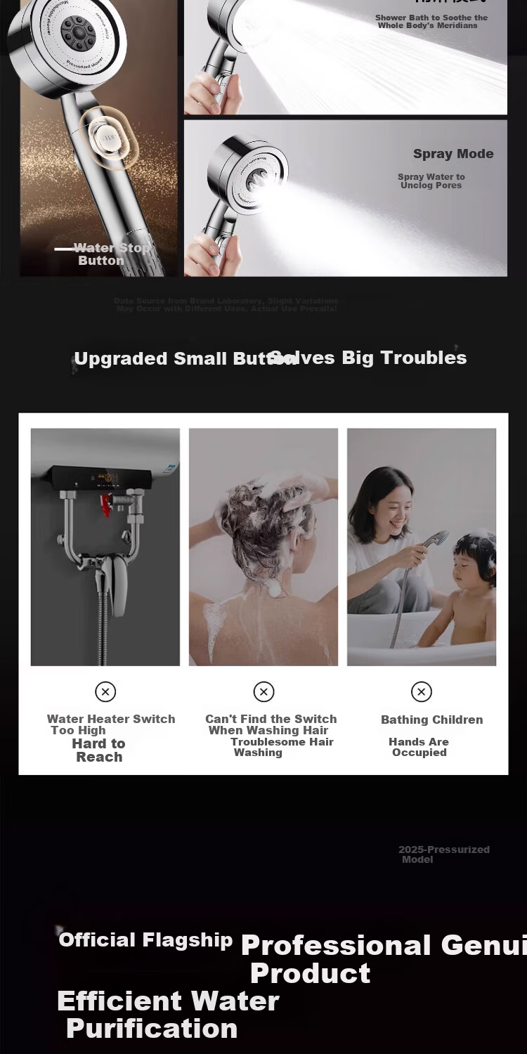 Del 28-Year Brand Pressurized Filter Shower Head Bathroom Large Flow Handheld Shower Head JL-906 8
