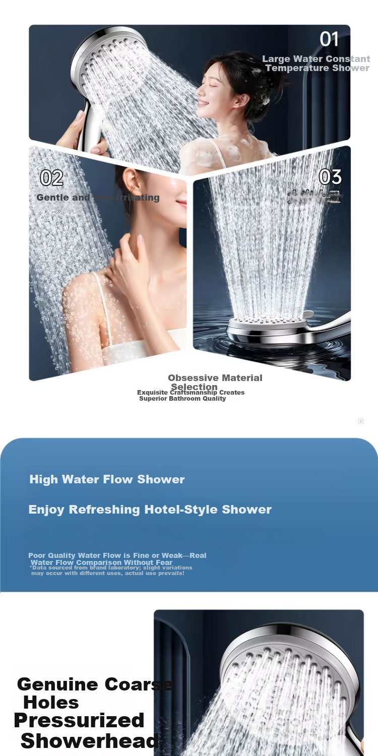 Del 28-Year Brand Shower Head High-Pressure Large Hole High Flow Bathroom Shower Set with Hose 06 2