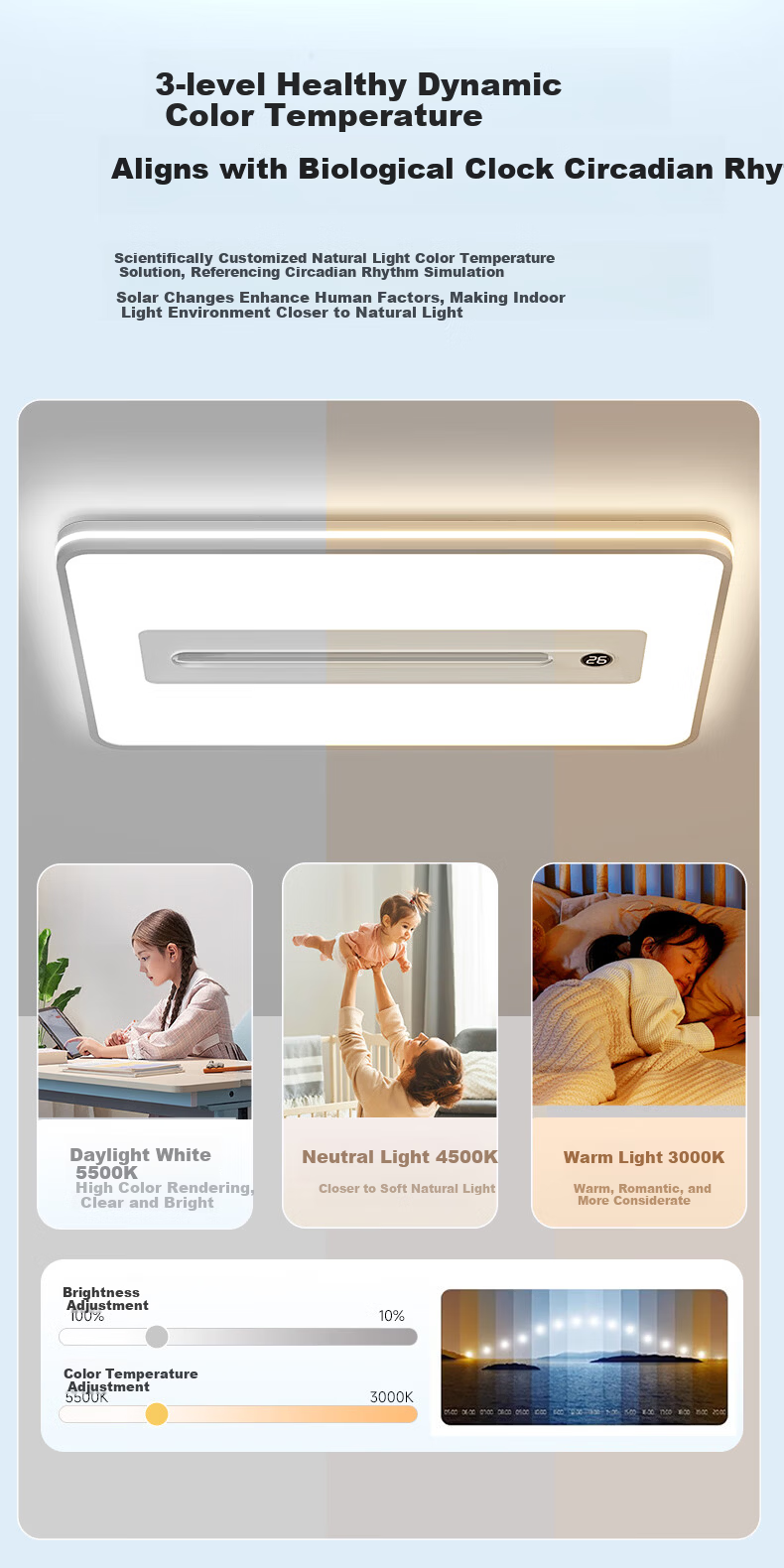 Huipu Eye-Protection LED Ceiling Light without Blades, Puyu Smart Fan Light for Living Room, Bedroom, Study Room, Zhenzhiguang Lighting Fixture 14