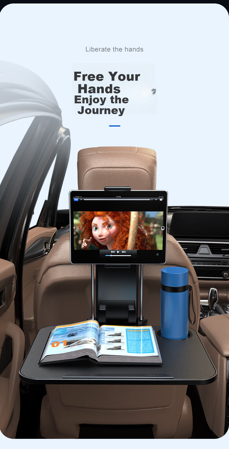 BIMLL Car Interior Small Folding Table Car Backseat Dining Table Vehicle Laptop Stand Desk 2