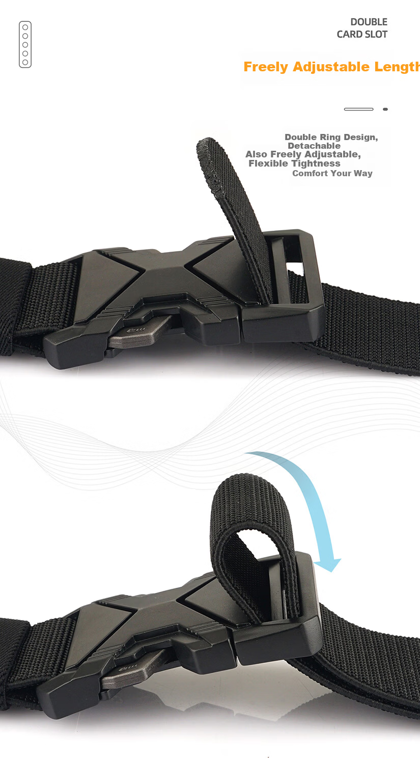 Aoweimei Outdoor Tactical Belt Elastic Nylon Men’s Woven Alloy Automatic Buckle Training Canvas Leather Belt 3