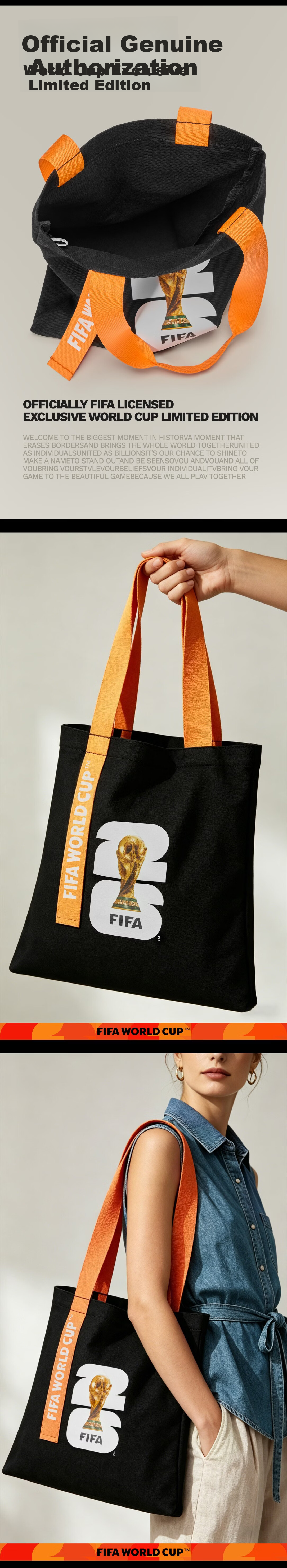 Ginza FIFA World Cup Canvas Tote Bag Fan Gift Souvenir for Men and Women 2