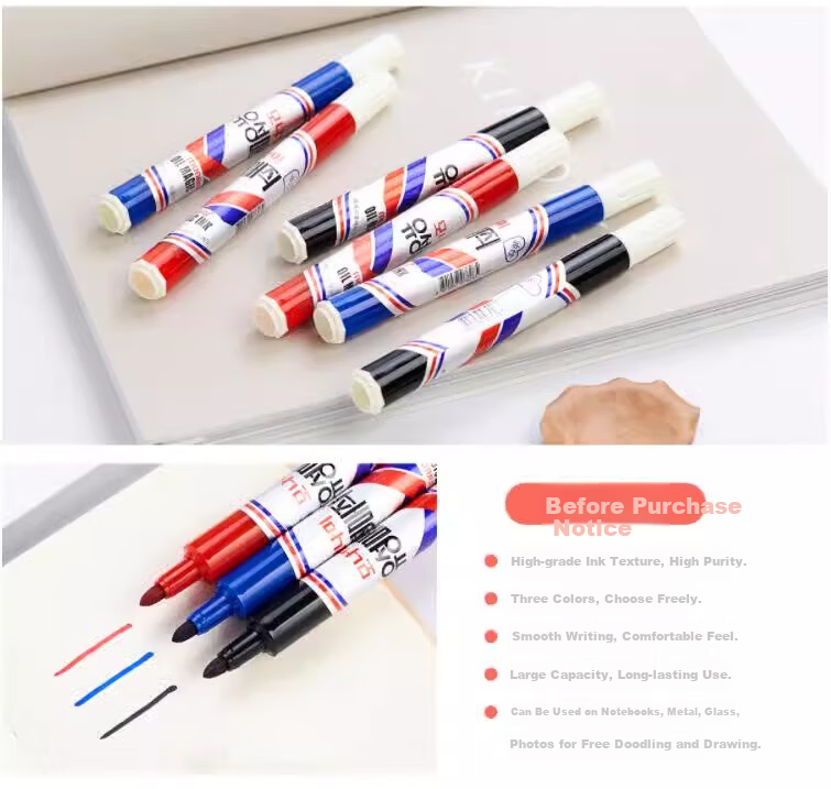 Monami 05007 Imported Marker Pen Oil-Based CD Disc Pen Colorful Broad Tip Signature Pen Black 3-Pack 4