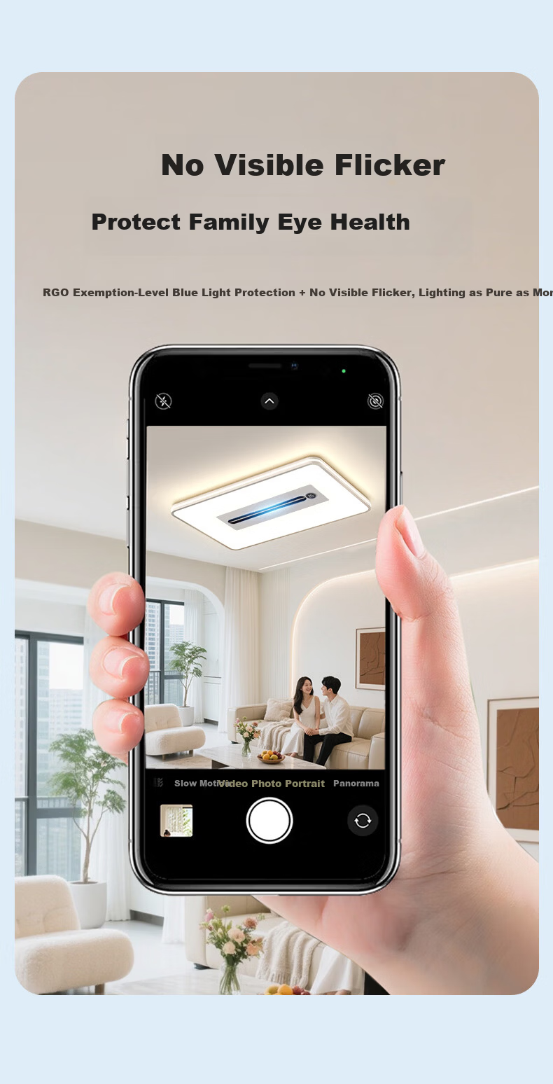 Huipu Eye-Protection LED Ceiling Light without Blades, Puyu Smart Fan Light for Living Room, Bedroom, Study Room, Zhenzhiguang Lighting Fixture 21