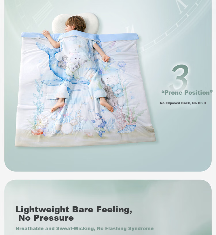 Kidsneed Baby Anti-Kick Sleeping Bag Toddler Spring Summer Anti-Startle Hug Blanket Belly Protection Sleep Sack 150x150cm 8
