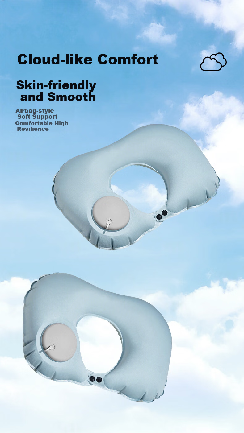 Nanjiren Inflatable U-Shaped Travel Neck Pillow Portable Headrest for Airplane High-Speed Train and Train 3