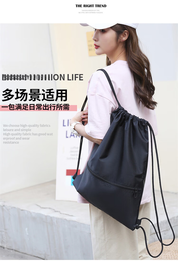 EEKIKS Drawstring Cinch Travel Backpack Running Sports Beach Outdoor Portable Storage Shoulder Bag Blue 2