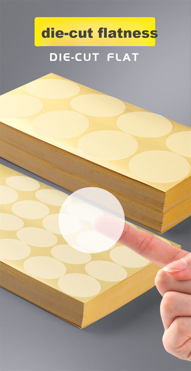 GOTOVAN Transparent Round Seal Stickers PVC Waterproof Tamper-Evident Packaging Labels 3