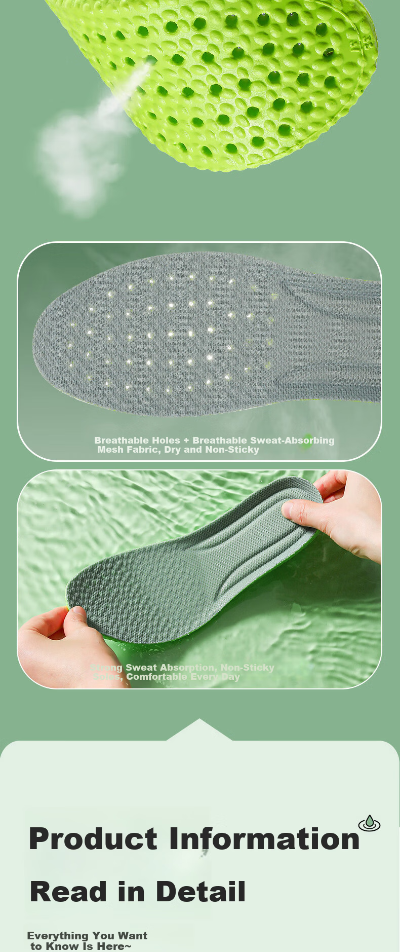 JVBV Men's Cushioned Height Increasing Insoles 2.5cm - Shock Absorbing, Sweat-Absorbing, Odor-Resistant, Breathable, Invisible Sports Inserts Model 4142 7