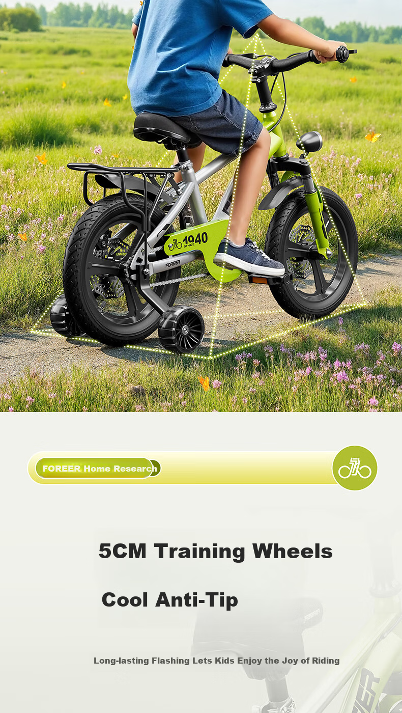 FOREVER Children's Bicycle with Training Wheels Kids Bike 3-6-10 Years Old 18-Inch Children's Bike 13