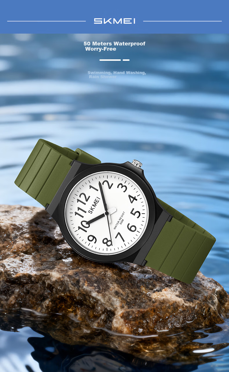 SKMEI Student Silent Pointer Quartz Exam Watch for Middle and High School Entrance Exams 2557 6