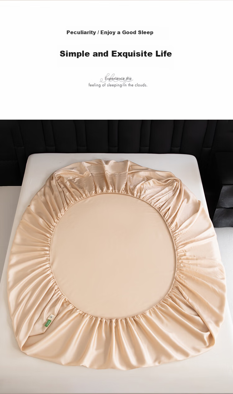 MUJI Class A 60S Lyocell Cooling Ice Silk Fitted Sheet Mattress Protector Bed Cover Summer Silky Bed Sheet 1.8x2m 9