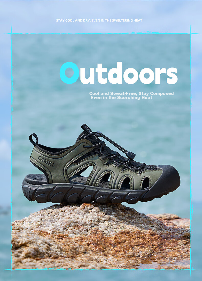 CAMEL Summer Breathable Anti-Kick Slip-On Outdoor Hiking Casual Sports Sandals G16M076036 Off-White/Black Size 38 11