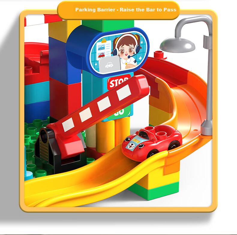 FEELO Compatible LEGO Children's Building Blocks Toy Large Particles Boys Girls Birthday Gift Car Model 105 Pieces 7