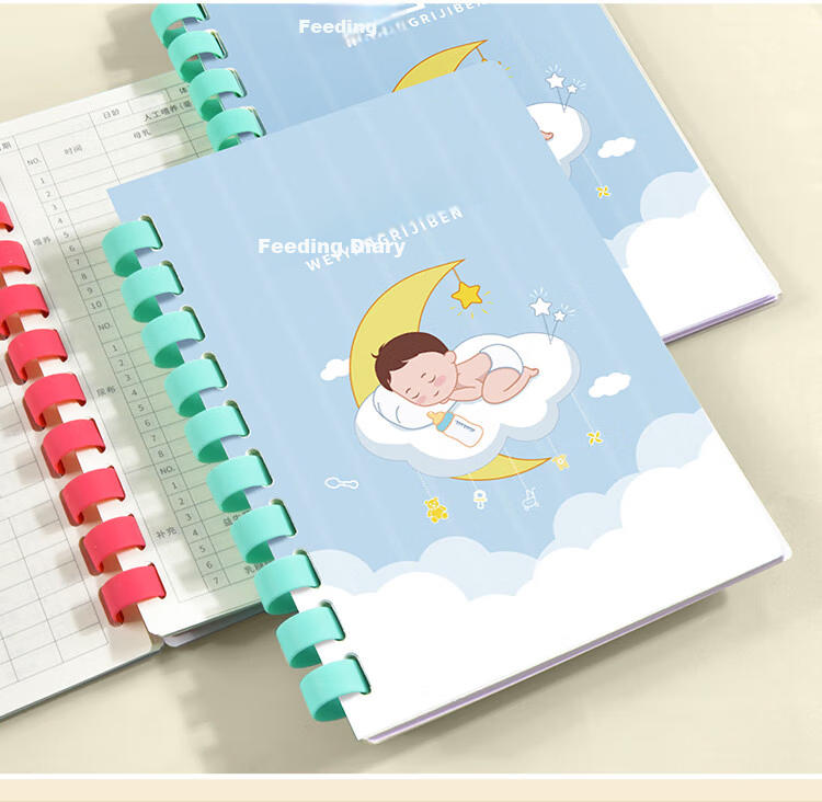 Dr. Dolly A5 Feeding Record Book Boy Baby Nursing Diary Infant Breastfeeding Log Newborn Growth Manual Milk Intake Notebook Soft Spiral 50 Sheets 15