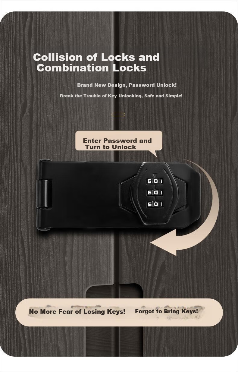 Murata Inao Cabinet Door Lock Password Lock No-Drill Drawer Lock Cabinet Lock Refrigerator Lock Double Door File Cabinet Bolt Lock Hardware 4