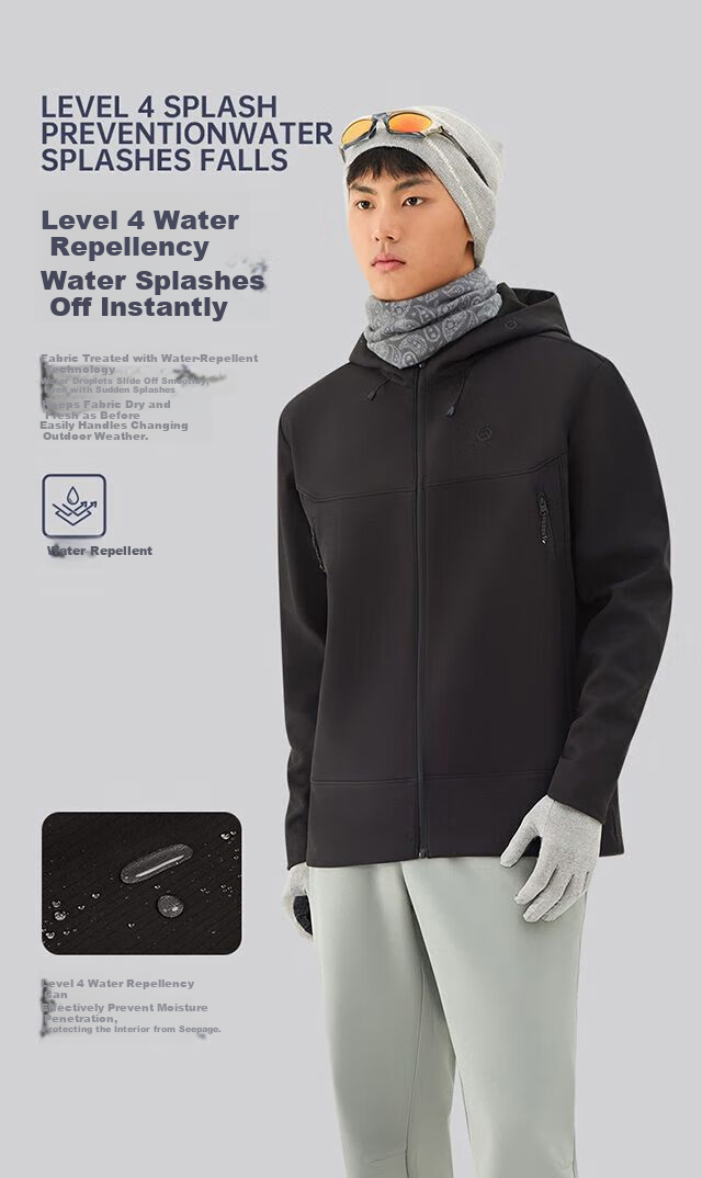 TECTOP Fleece-Lined Softshell Jacket Couples Outdoor Hiking Mountaineering Hooded Coat 14