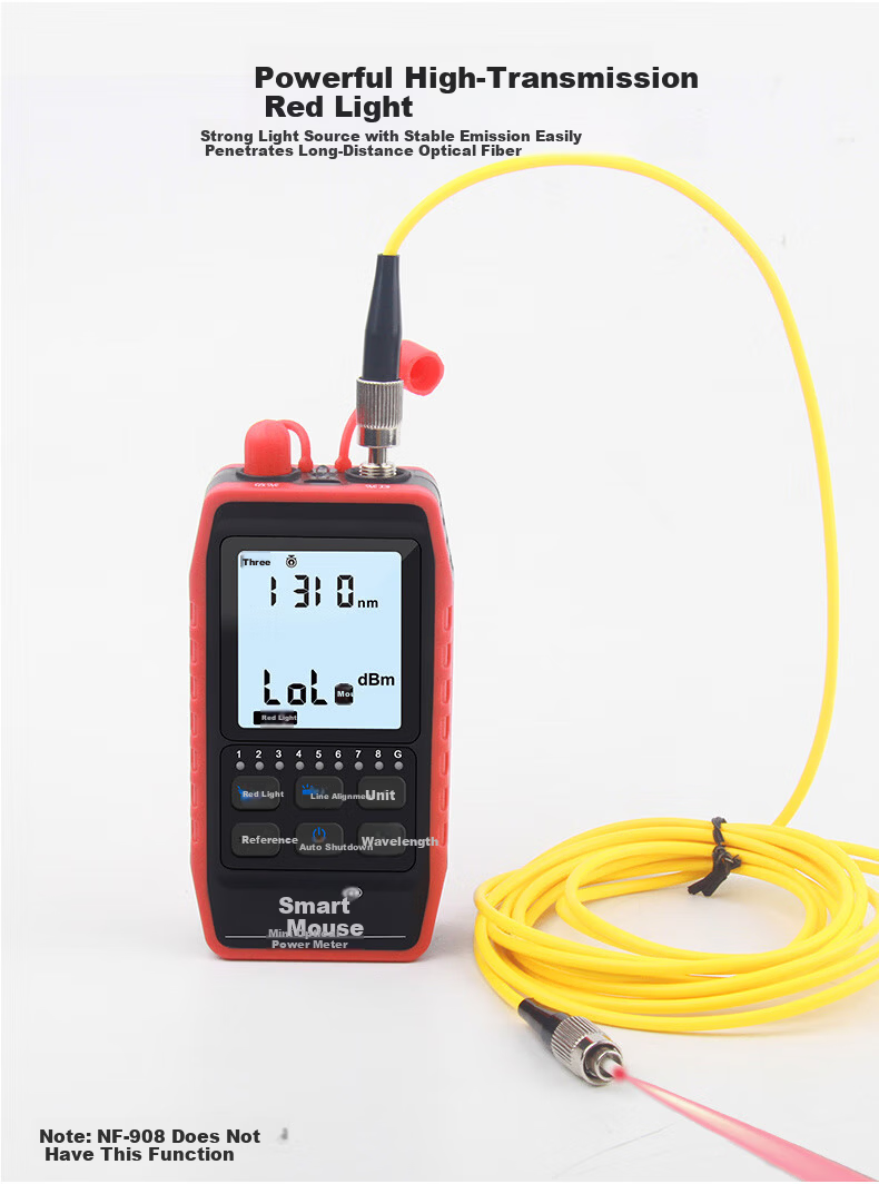 Smart Mouse NF-908 Fiber Optic Power Meter with Red Light Integrated High-Precision Red Light Pen Network Cable Pairing and Wire Sequence Testing Function 9