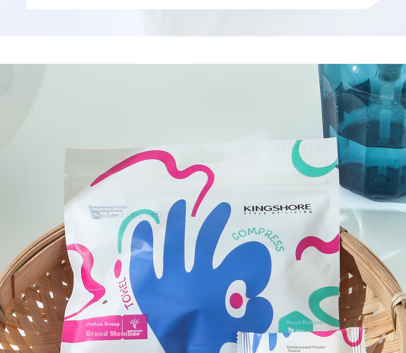 KING SHORE Disposable Compressed Thickened Pearl Texture Face Towels Travel Essential Portable 5pcs*2 Packs 9
