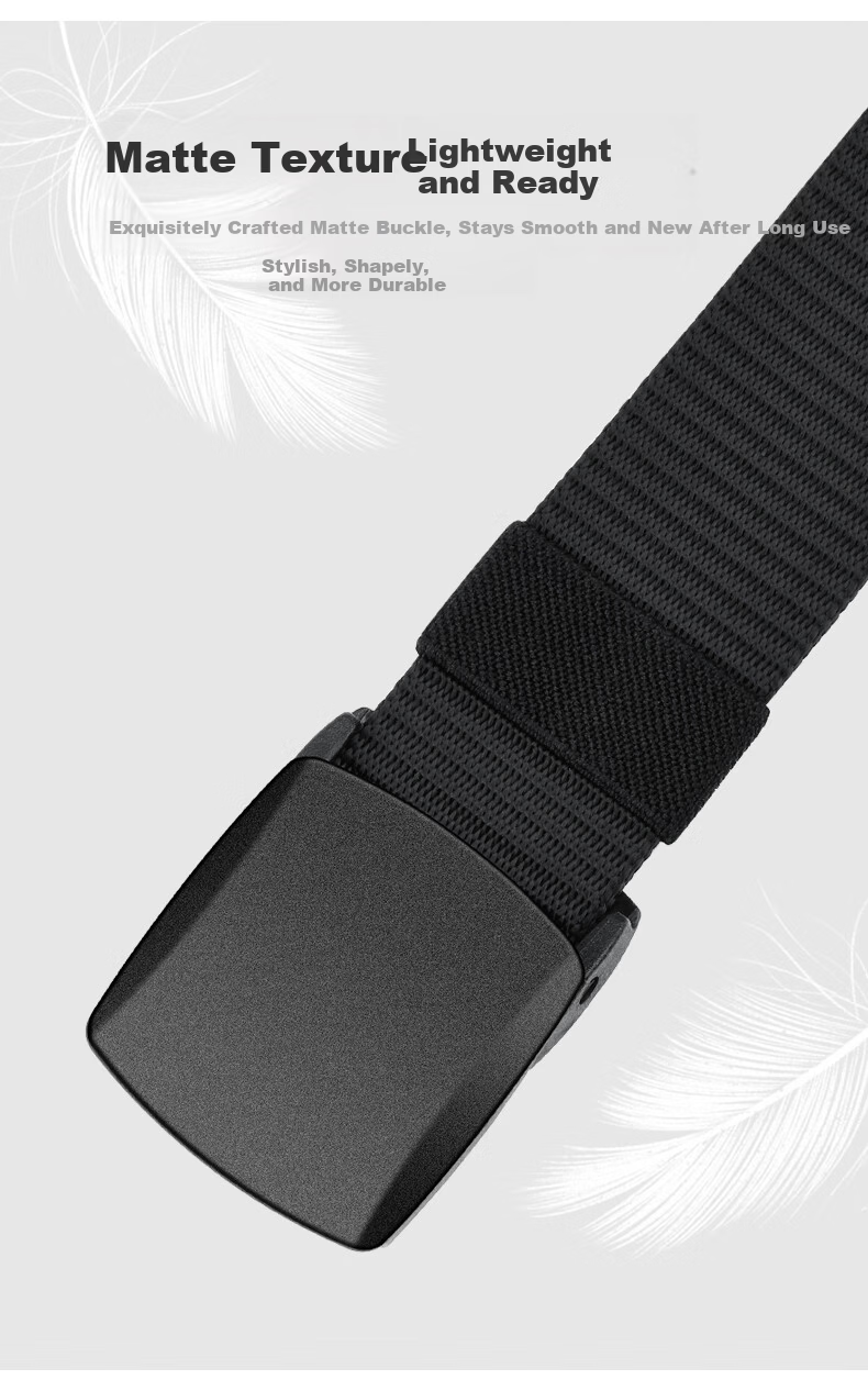 Jingsu Canvas Belt Men Metal-Free Anti-Allergy Security Check Sports Outdoor Casual Military Training Waist Belt 1