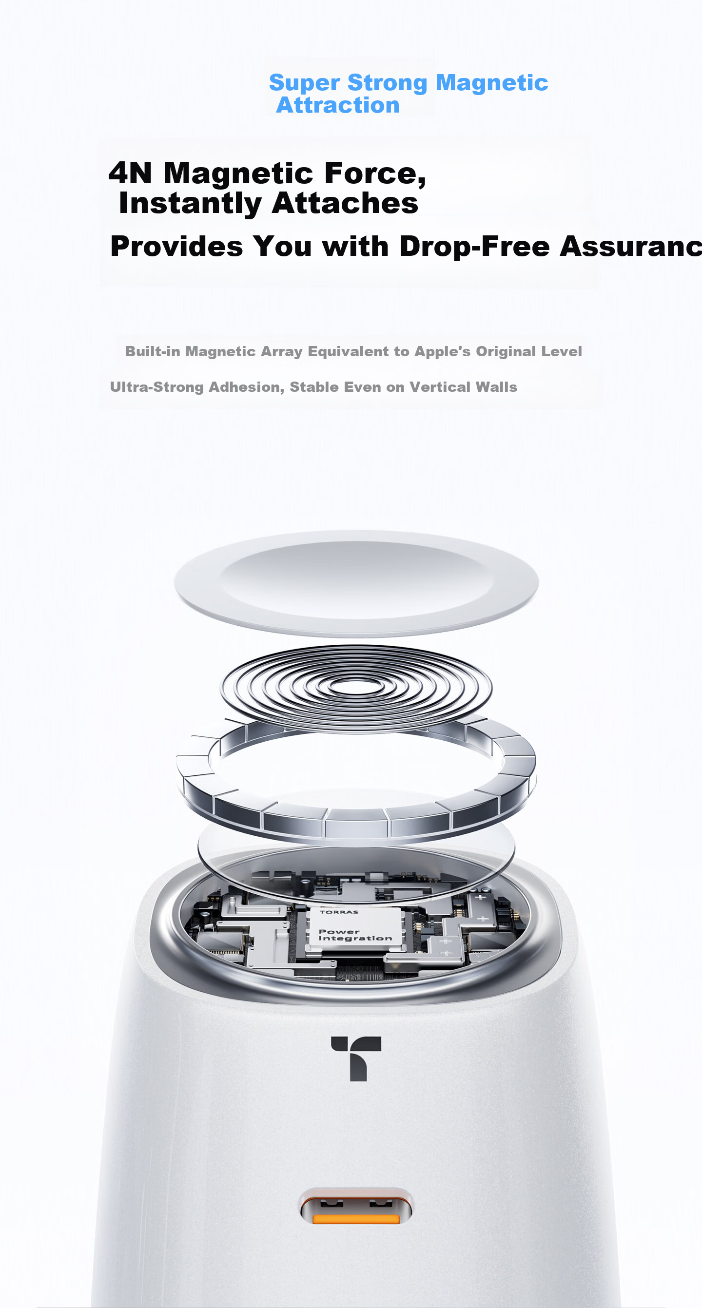 Torras Apple Watch Charger 2026 New Model 2-in-1 Magnetic Charging Dock 45W Wireless S11 Charger Compatible with iPhone Portable 7