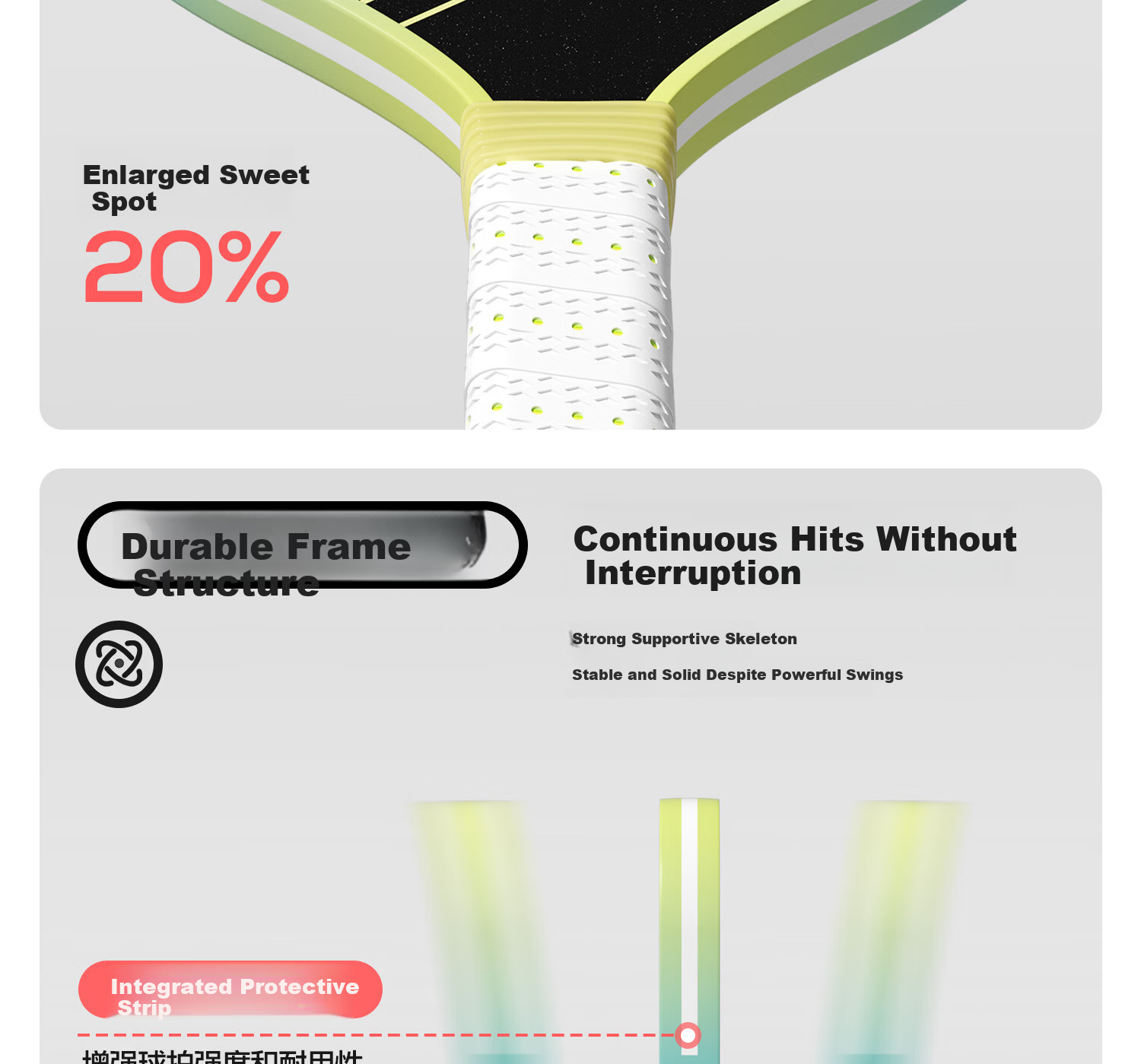 Yottoy Pickleball Paddle Set Carbon Fiber Professional Training Competition Neon+Phantom Flame 11