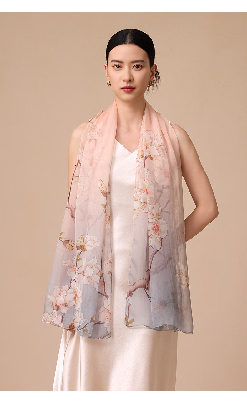 Hengyuanxiang 100% Mulberry Silk Scarf Women's Silk Summer Lightweight Office Shawl Wrap Mom Birthday Gift 6