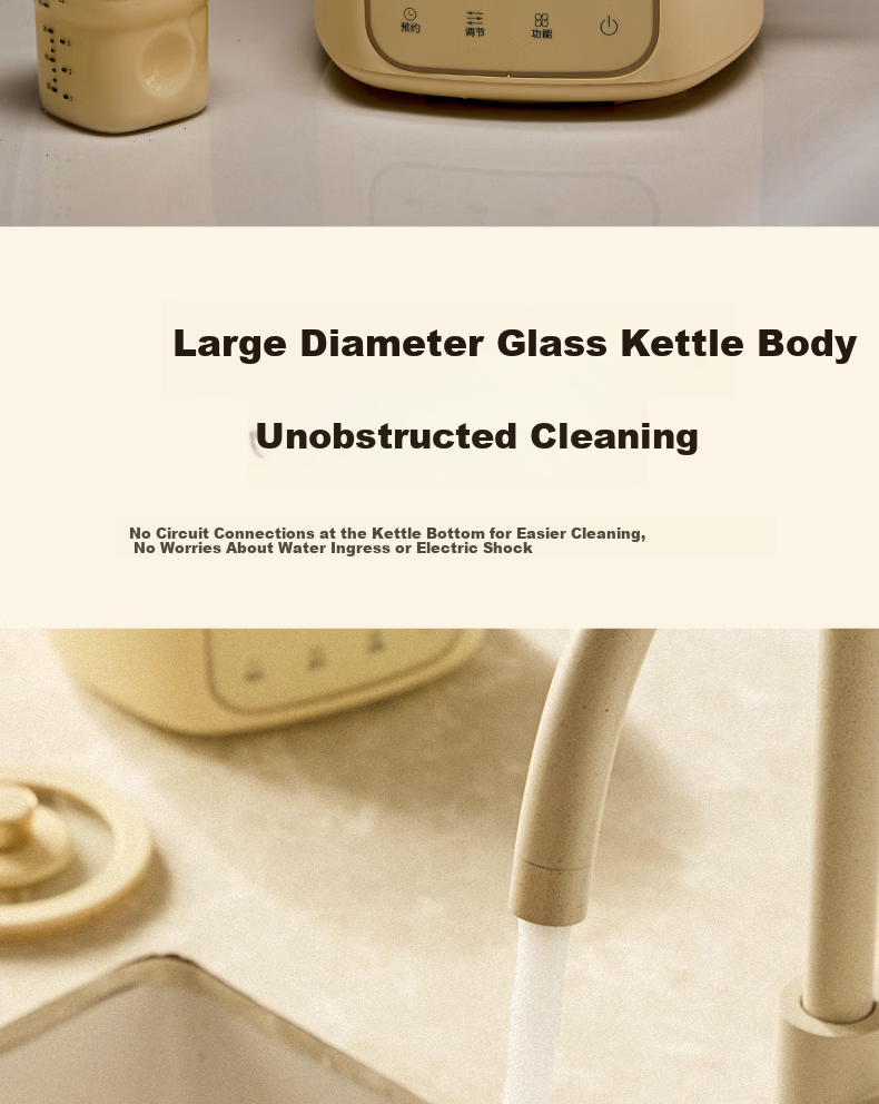 CLARA 1.5L All-Glass Health Pot Temperature Control Kettle Large Capacity Multifunctional Tea Maker Electric Kettle No Glue No Seam Titanium Tea Strainer Model 21