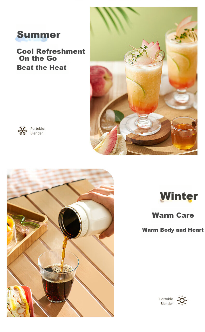 BRUNO Mini Juicer Wireless Portable Juice Cup Ice Crushing Travel Fruit and Vegetable Blender Gift for Girlfriend ZZJ04G01 Single Lid Mint Green 4