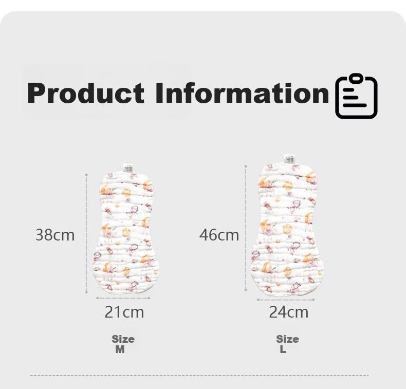Bledilait Unisex Baby Diapers Cotton Gauze Newborn 10-Layer Washable Cloth Diapers 6-Pack Size M 15