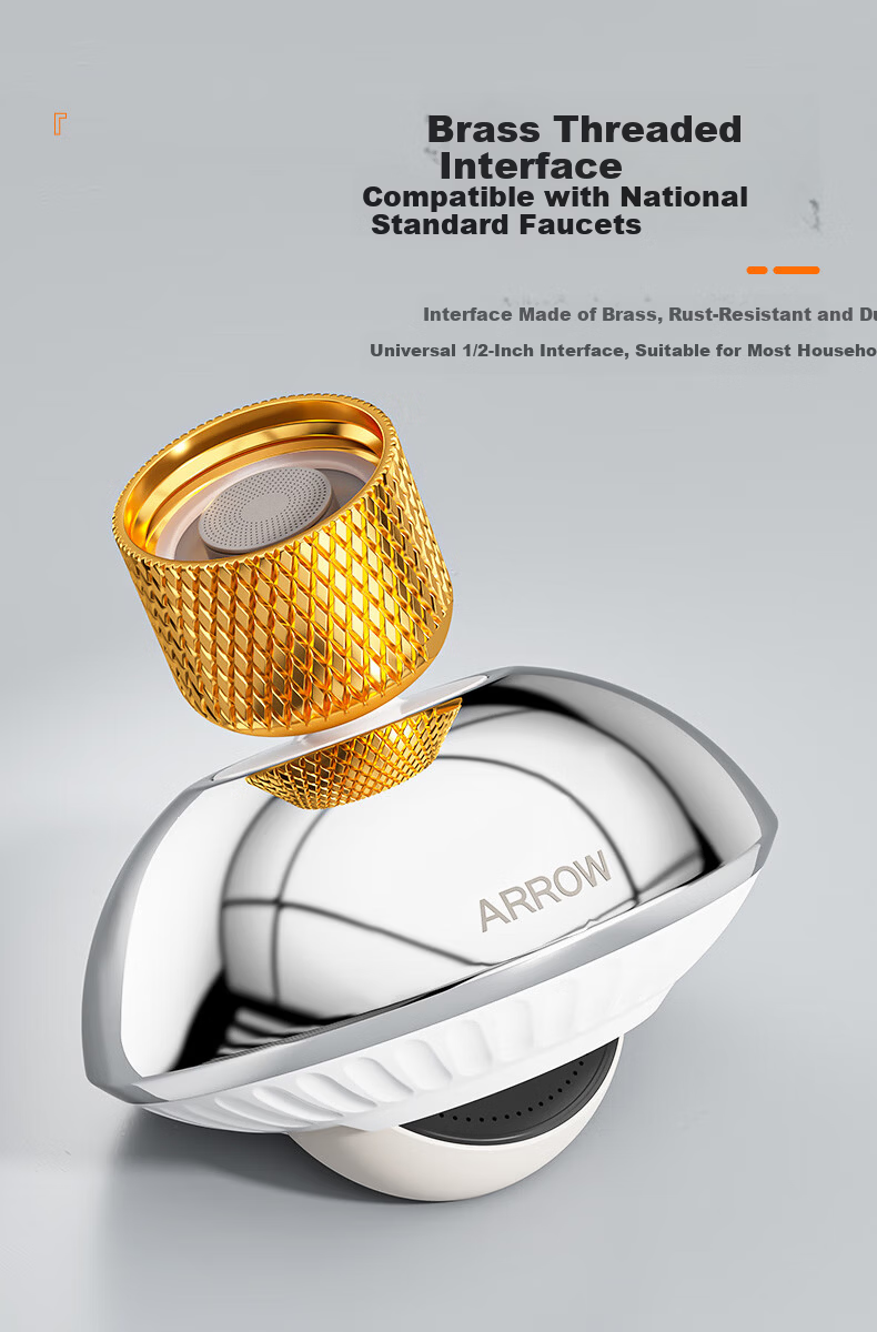 ARROW HT Small UFO Pressurized Splash-Proof Faucet Aerator Extender Dense Water Multi-Function 360° 10