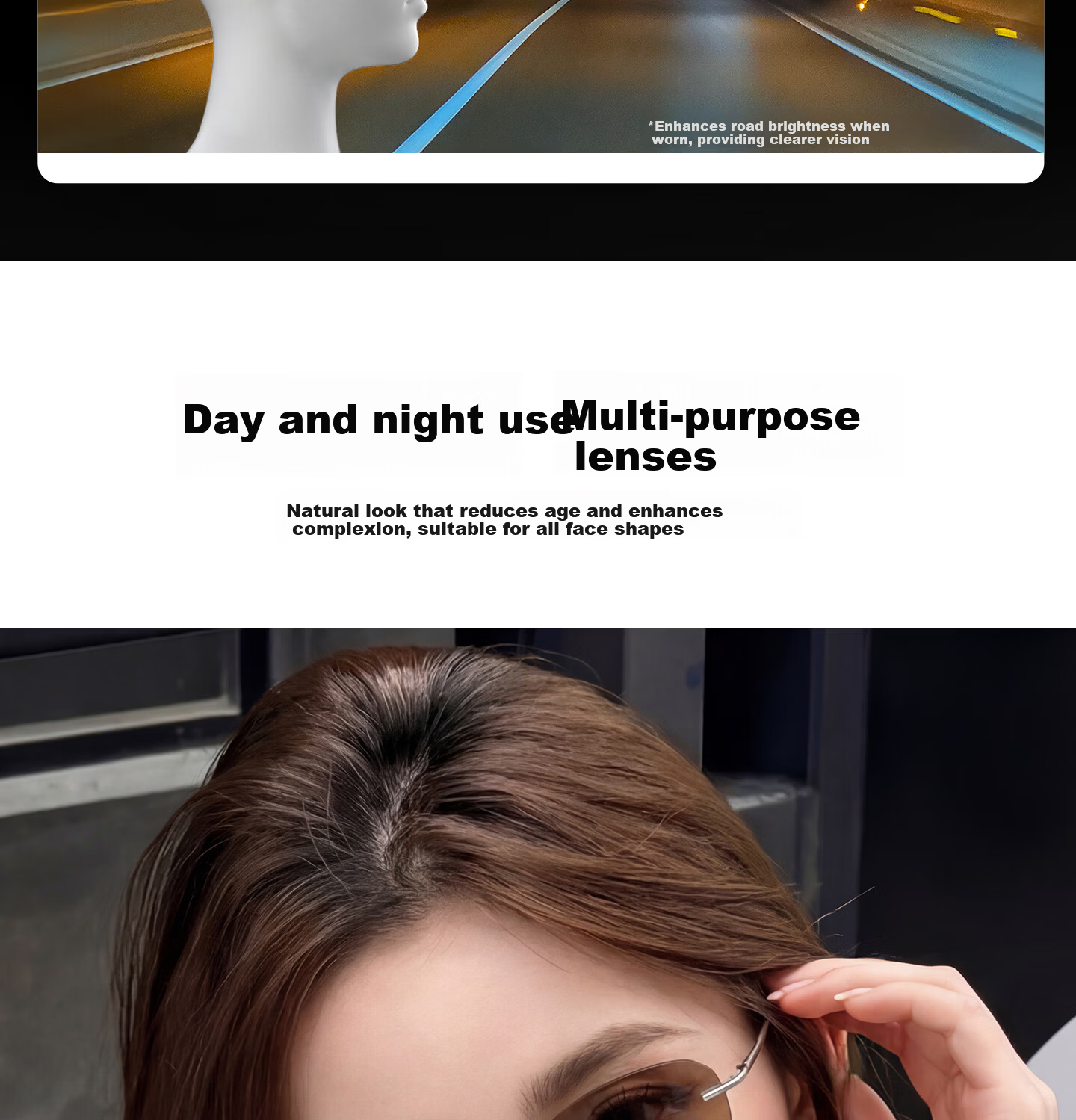 CAPONI Frameless Titanium Night Vision Sunglasses Women Photochromic Day and Night Dual-Use UV Protection Driving Sunglasses Men 10