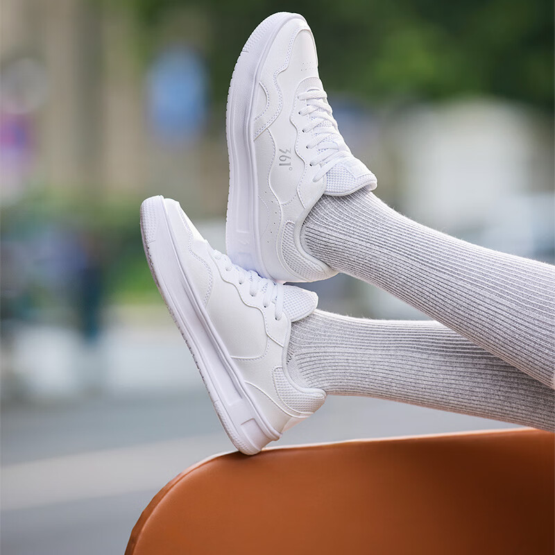 361° Women's Sports Shoes Summer Thin White Shoes Thick Sole Casual Sneakers 682616604F-1