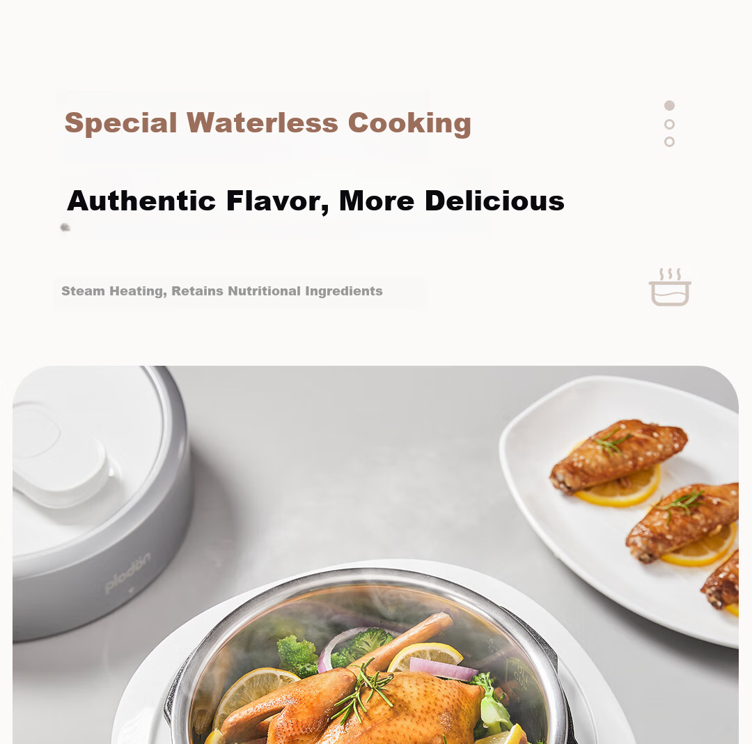 PLODON Baby Rice Oil Supplementary Food Electric Pressure Cooker, Non-Coated Multifunctional BB Infant Small Home Electric Rice Cooker 2L 9