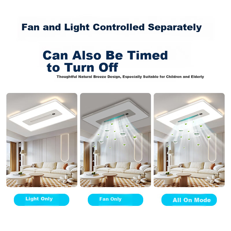 Great Wall LED Bladeless Ceiling Fan Light 2026 Model Simple Living Room Bedroom Dining Room Zhongshan Integrated Fan Lamp