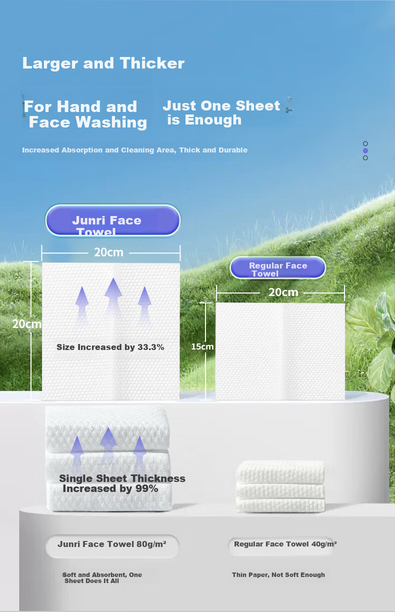 Junri Hanging Disposable Facial Towel Family Pack Wall-Mounted Dual-Use Dry and Wet Beauty Salon Makeup Removal Face Tissue 3