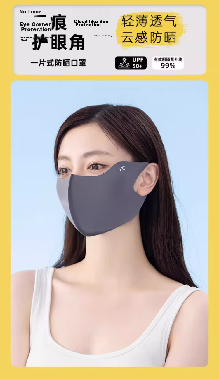 FitonTon Women's Sunscreen Face Mask Breathable UV Protection Summer Outdoor Cycling Sunshade Mask 1