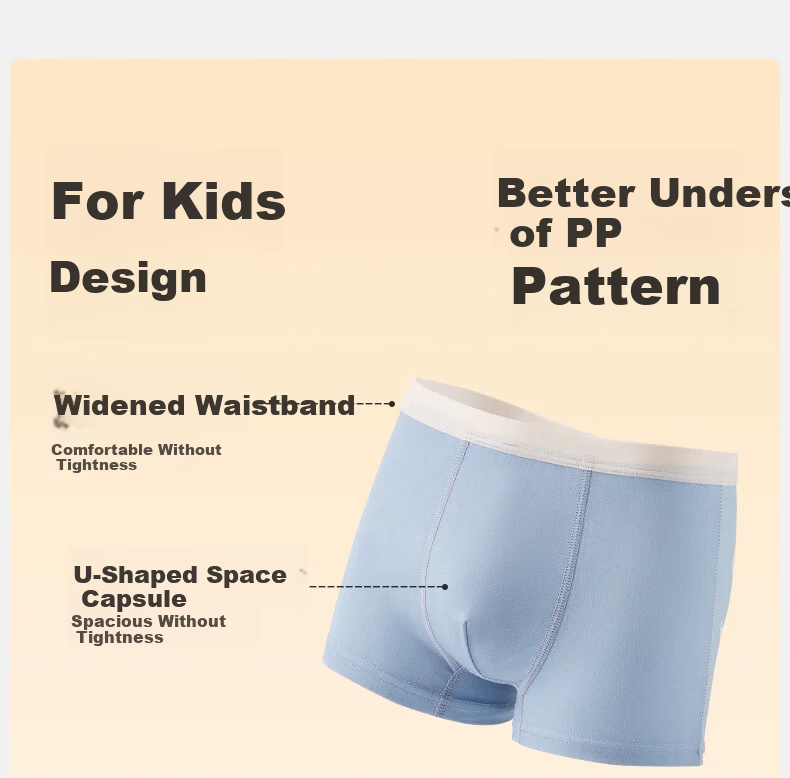 Mianqixiong Boys' Underwear, Children's Pure Cotton Boxer Briefs, Boys' Boxer Shorts, 4 Pairs, No Wedgie, for Older Children, Underpants-B093 13