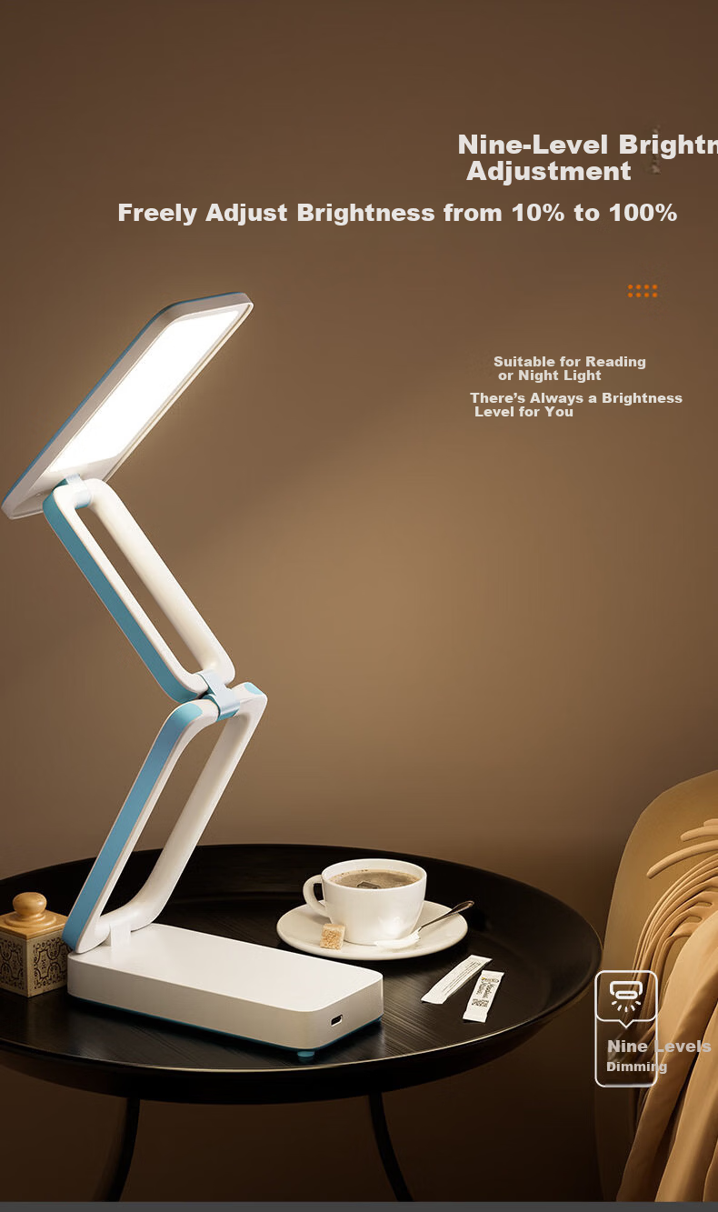 AOC Rechargeable Eye Protection Desk Lamp Student Study Lamp Foldable Portable Small Desk Lamp Dormitory Reading Bedside Lamp 8000mAh 8