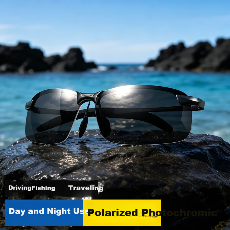 BWNK Polarized Smart Photochromic Sunglasses for Men Cycling Fishing Day and Night UV Protection