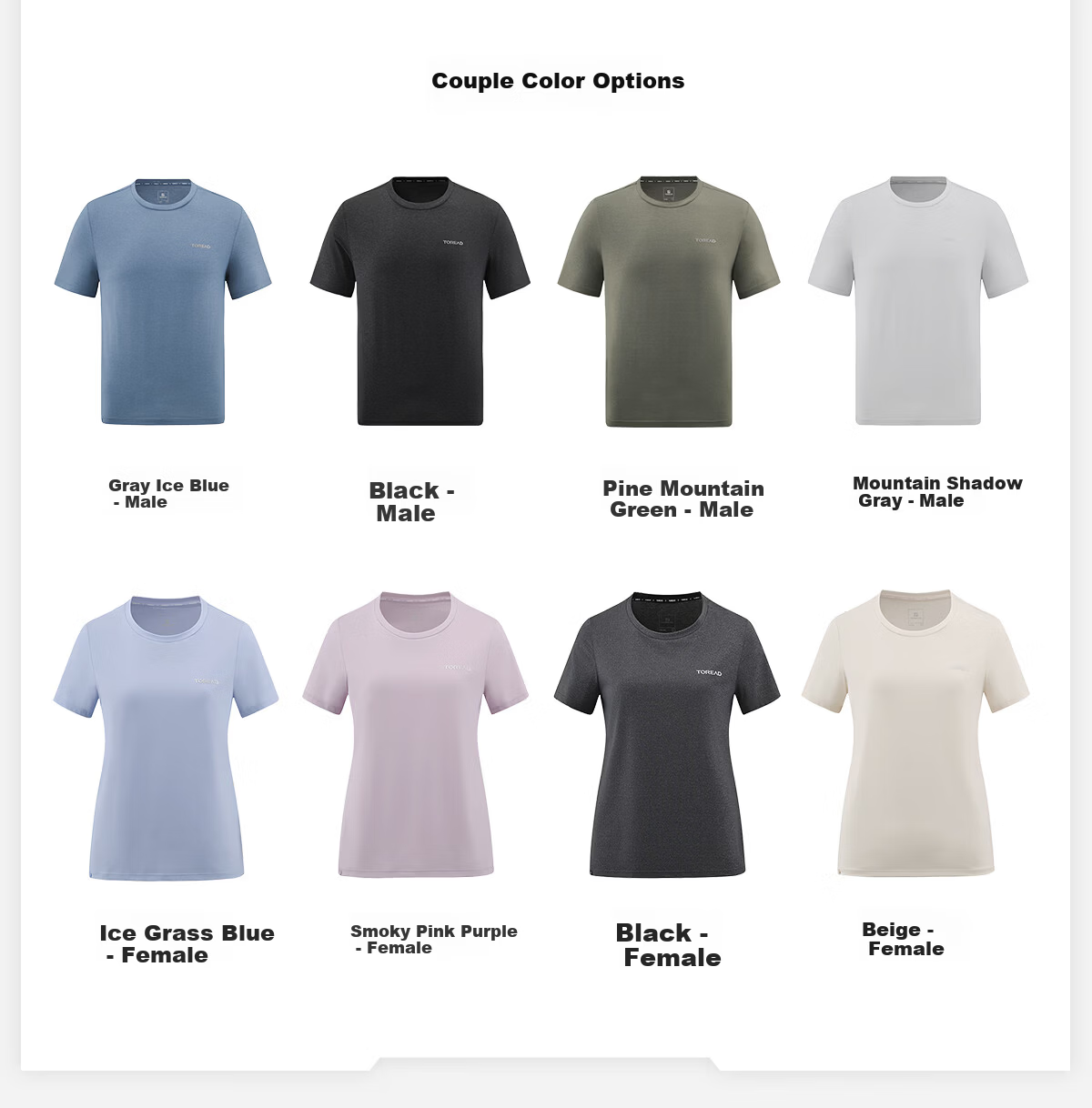 TOREAD Quick-Dry T-Shirt 26 Spring Summer New Couple Breathable Short Sleeve Sun Protection Round Neck Stretch Sports Top TAJJBO81754 8