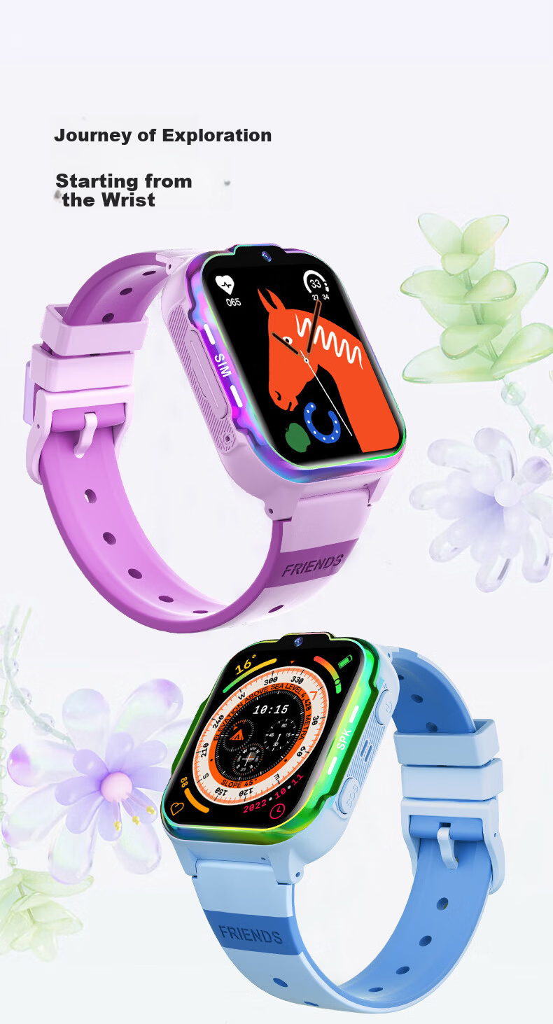 HUWXMAXI Kids 5G SIM Card Phone Watch Waterproof GPS Tracker for Boys and Girls Ages 6-18, Compatible with All Networks 4