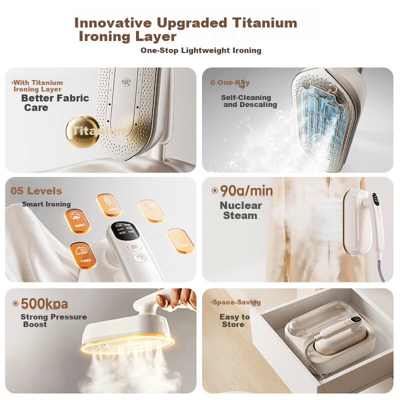 Bear Titanium Hanging Garment Steamer Handheld Portable Desktop Steamer 90g/min High Steam Electric Iron 2026 New Model ZQZ-E15D1
