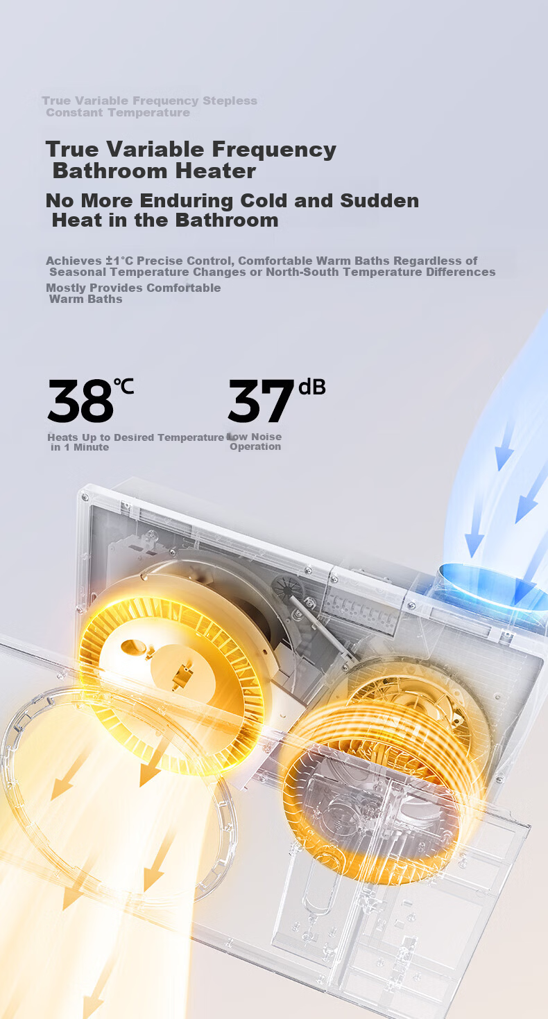 Midea Smart Bathroom Heater Ring Series Thermostatic Ion Cloud Sterilization Odor Sensing Heater F5 [All-Inclusive Price] 5