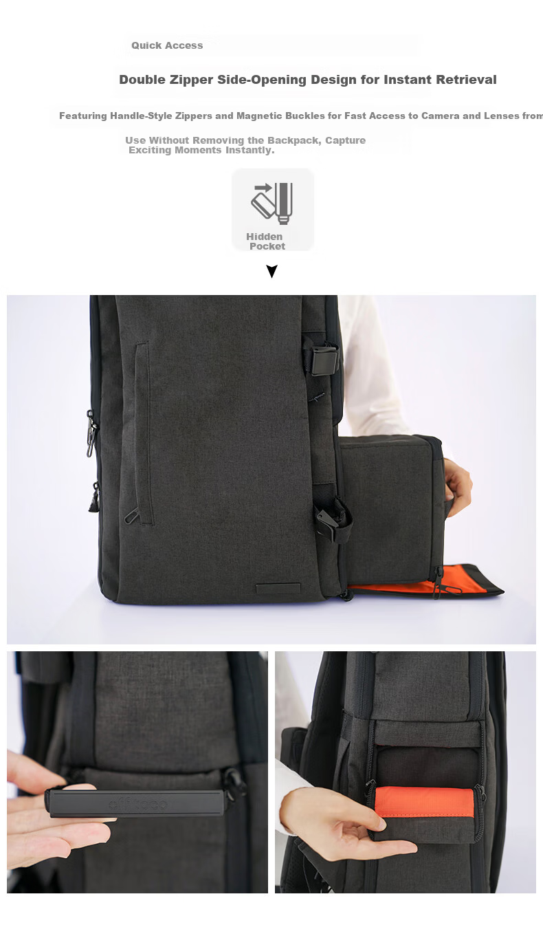 ELECOM High-End Structured Professional DSLR Camera Backpack for Nikon Canon Outdoor Photography 6
