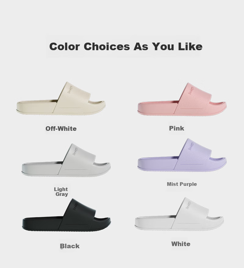 Beiduo Yang Couple Slippers Men Home Indoor Antibacterial Bathroom Shower Non-slip Thick Sole Sandals Women Outdoor Wear Off-white 42-43 7