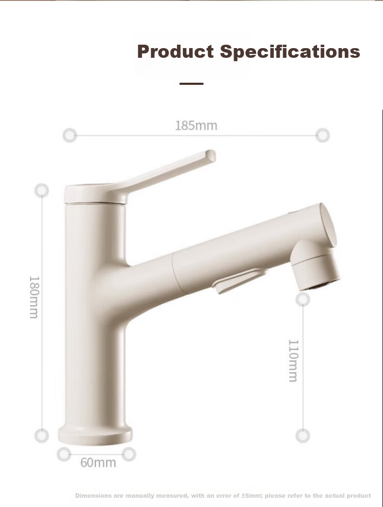 IVORPO German Basin Faucet Pull-Out Hot and Cold Bathroom Sink Tap 18