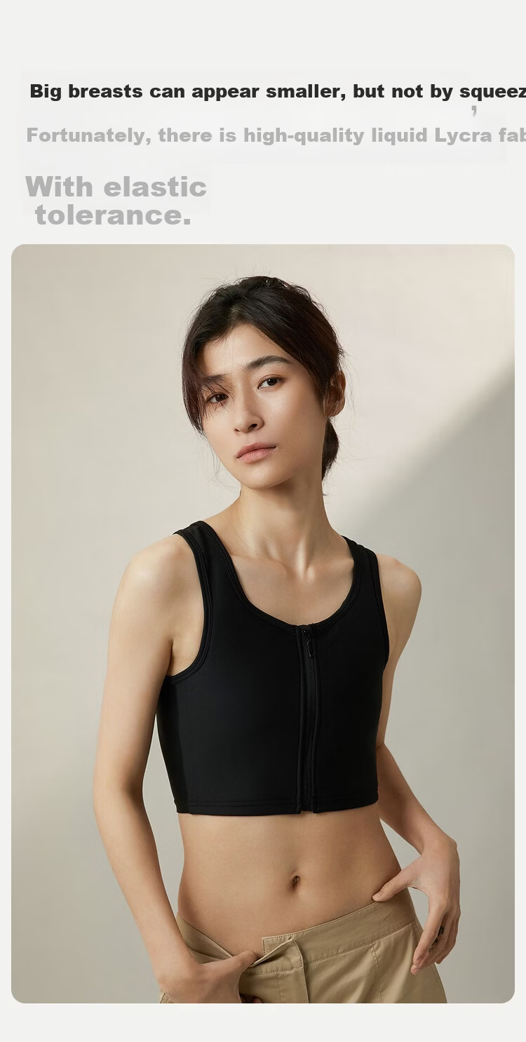 Caramella Sports Bra Spring Shockproof Vest Women's Chest Wrap Shaping Large Chest Minimizer Shapewear Student Cosplay Chest Binder 16