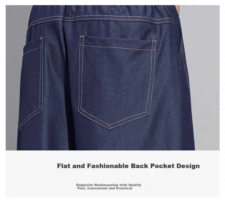 JEEP SPIRIT Men's Summer Thin Ice Silk Denim Shorts Straight Five-Point Pants American Original Color Blue 3XL 3